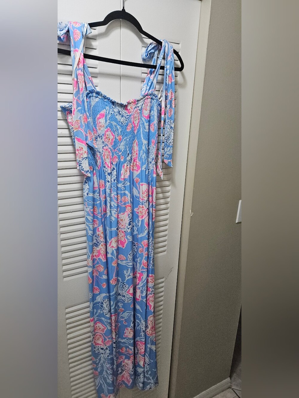 NWT Lilly Pulitzer Kailua Smocked Maxi Dress Bahamian Rhapsody L $178 - Picture 2 of 8